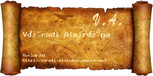 Váradi Almiréna névjegykártya